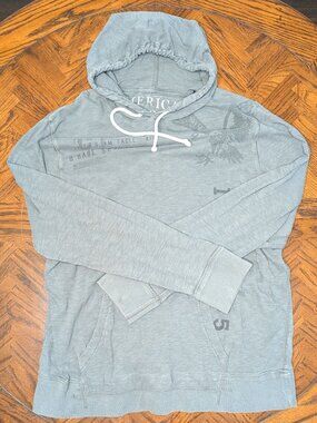 American Eagle Sweatshirt - Men's 2XL - Gray Long-Sleeve Hooded Sweater (XXL)
